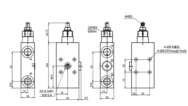 MCBS-08 Single Counterbalance Valve with Flange