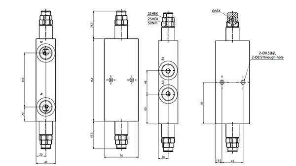MCBS-12 Dual Counterbalance Valve with Flange